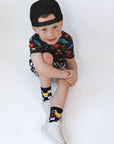 Kachow V2 Kids and Family Socks | Graphic Checker Crew Socks