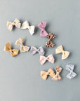 Peach Polka | Leather Baby Bow