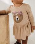 Baby Girl Long Sleeve Bodysuit Dress Set