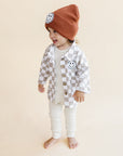 Cotton Shacket | Smiley Checkered Latte