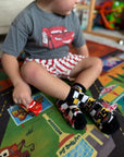 Kachow V2 Kids and Family Socks | Graphic Checker Crew Socks