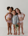 Girl's One-Piece Ruffle Rash Guard Swimsuit