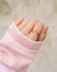 Wavy Cross Gold-Tone Ring