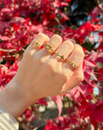 Stacked Cross Gem Gold-Tone Ring