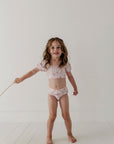Girl's Puff Sleeve Swimsuit