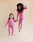 Smiley Patch Lounge Set for Kids | Bubble Gum Pink