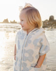 Coastal Floral Zip-Up Organic Cotton Beach Poncho