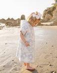 Coastal Floral Zip-Up Organic Cotton Beach Poncho