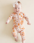 Sweet Blossom Bamboo Zip Romper Baby Sleeper