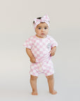 Checkered Shorts Set | Pink