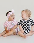Checkered Shorts Set | Pink