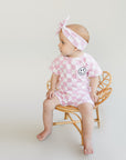 Checkered Shorts Set | Pink
