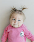 Smiley Patch Lounge Set for Kids | Bubble Gum Pink