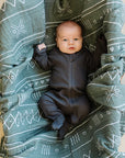 Charcoal Organic Cotton Ribbed Zipper