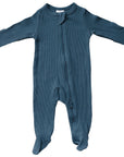 Navy Organic Cotton Ribbed Zipper