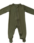 Olive Bamboo Footed Zipper