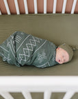 Olive Bamboo Stretch Crib Sheet