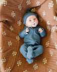 Navy Organic Cotton Ribbed Zipper
