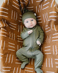 Olive Bamboo Footed Zipper