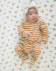 Cream Floral Muslin Crib Sheet