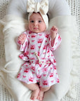 Checkered Cherry Kids Shorts Set Cotton Two Piece Outfit