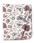 Farmer's Market Baby Stroller Blanket - Soft Bamboo