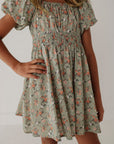 Children Girl Peasant Bubble Sleeve Dress