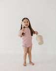 Girl's Zip Rash Guard Swimsuit