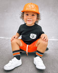 Orange Stripe Kids and Family Socks | Sport Stripe Crew Socks