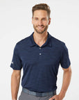 Adidas A402 Men’s Blend Polo made from recycled moisture-wicking fabric, shown with a modern fit and right-sleeve adidas logo. Ideal for custom printing