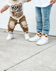 Camel Checker Crew Socks