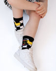 Kachow V2 Kids and Family Socks | Graphic Checker Crew Socks