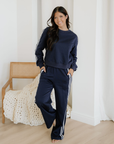 Varsity Stripe Crewneck & Sweatpants Set