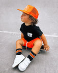 Orange Stripe Kids and Family Socks | Sport Stripe Crew Socks