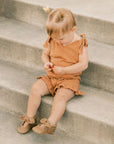 Almond Speckles Knotted Bow Baby Shoe