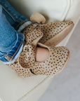 Almond Speckles Knotted Bow Baby Shoe