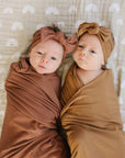 Rust Bamboo Stretch Swaddle