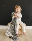 Liberty Floral + Coastal Plaid Lace Muslin Quilt