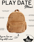 Corduroy Backpack- Camel