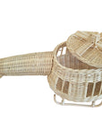 Rattan Toy Helicopter – Handcrafted Boho Pretend Play Toy for Kids | Montessori Airplane Nursery Decor