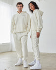 The Basics White Sand Unisex Hoodie | Relaxed Premium Fleece Hoodie
