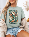 God is Gracious, Good, and Merciful – Floral Christian Tee for Women