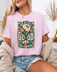 God is Gracious, Good, and Merciful – Floral Christian Tee for Women