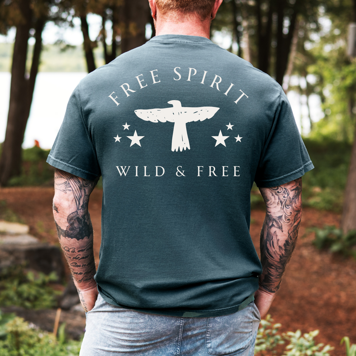 Free Spirit – Wild and Free Eagle Tee for Men | Graphic Shirt