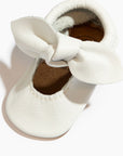 Toasted Bright White Knotted Bow Baby Shoe