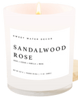 Sandalwood Rose Soy Candle - White Jar - 11 oz