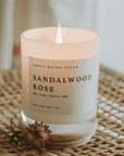 Sandalwood Rose Soy Candle - White Jar - 11 oz