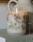 Green Delft Soy Candle - White Translucent Tinted Glass Jar - 12 oz (Lavender and Sage)