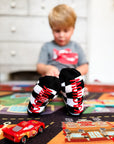 Kachow V2 Kids and Family Socks | Graphic Checker Crew Socks