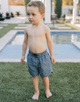 Navy Gingham Swim Shorts